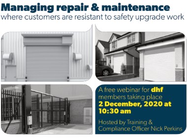DHF member webinar: Managing repair & maintenance